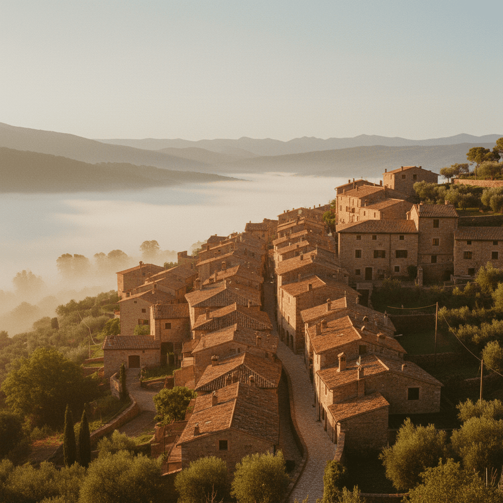 A historic Tuscan hamlet discovered during morning exploration